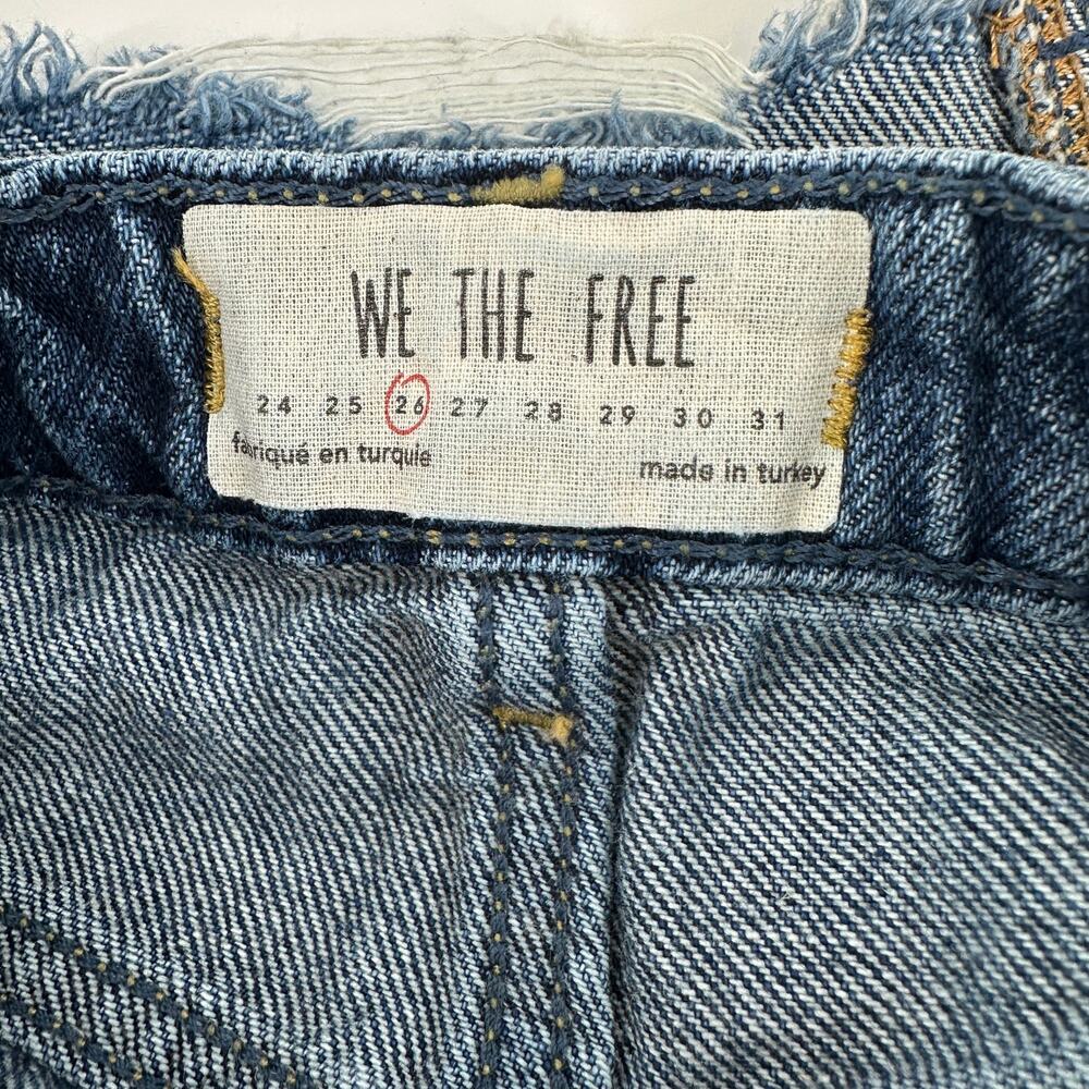 Free People We The Free Button Fly Distressed Raw Hem A-Line Mini Skirt Women 26 - Picture 7 of 9
